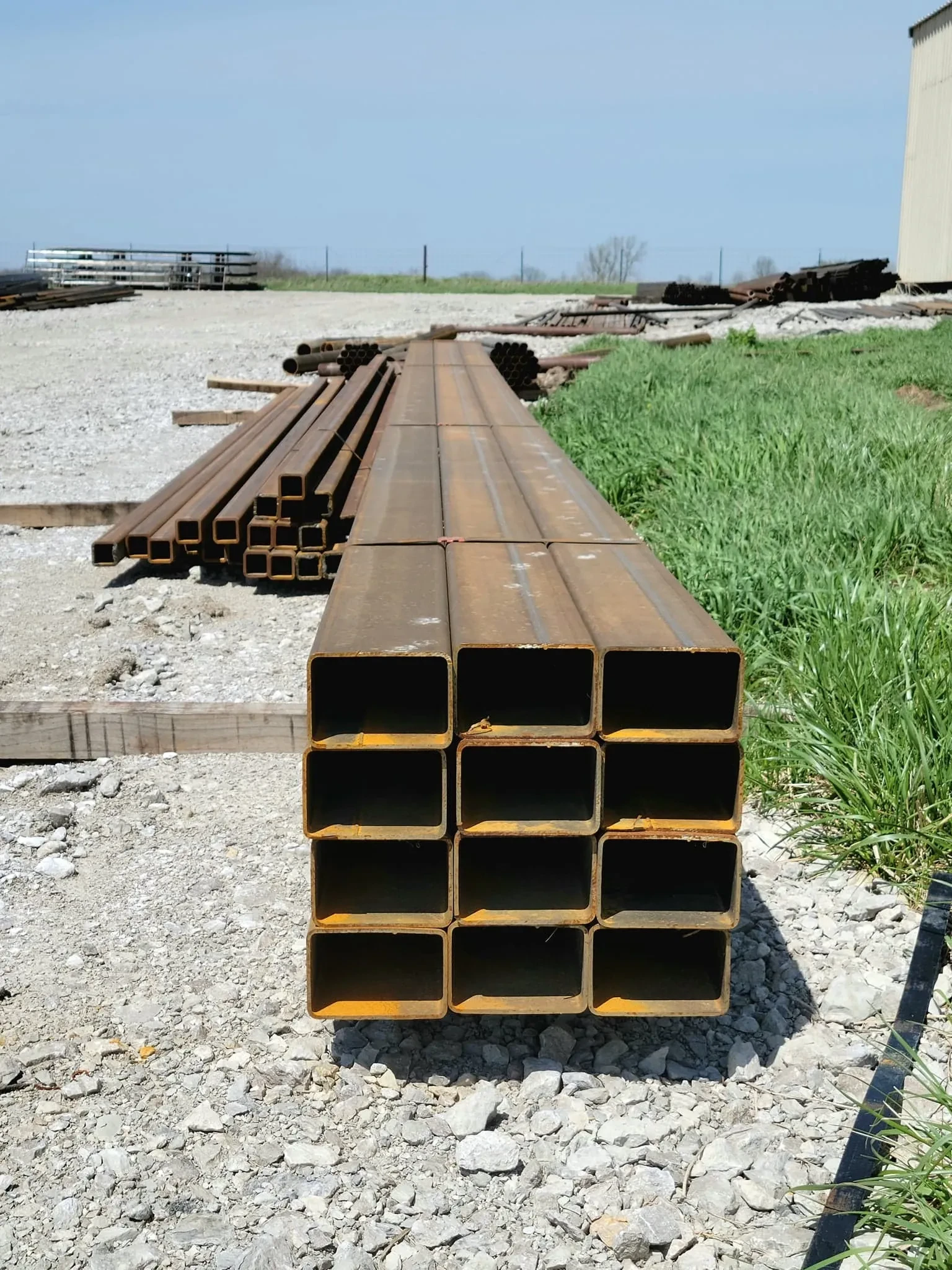 Steel tubing inventory at Gatrel Enterprises yard